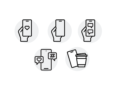 Gen Z icon studies coffee drawing gen z hand icon icon design illustration phone sketch vector