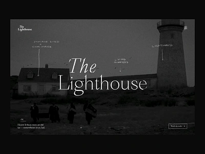 The Lighthouse — Website Concept 1900 a24 art direction black and white film interaction island layout lighthouse mad mermaid movie old sea ui webdesign website