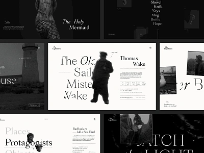 The Lighthouse — Website Concept 1900 a24 art direction black en white boat concept film interaction layout mad mermaid movie mystical newspaper old sea serif ui webdesign website