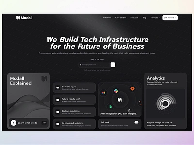 Homepage Hero Section UI Design for Software Company agency website dark mode elegant hero section homepage homepage ui modern professional software company web design web development website design