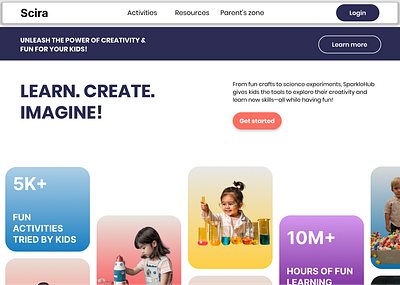 kids science experiment platform landing page design experiment figma kids landing page science ui ux website design