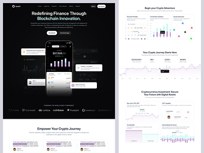 VaultX : Website Crypto Landing Page blockchain crypto crypto currency crypto landing page eth ethereum finance forex illustration landing landing page money platform product design saas startup trading uiux web landing page web3