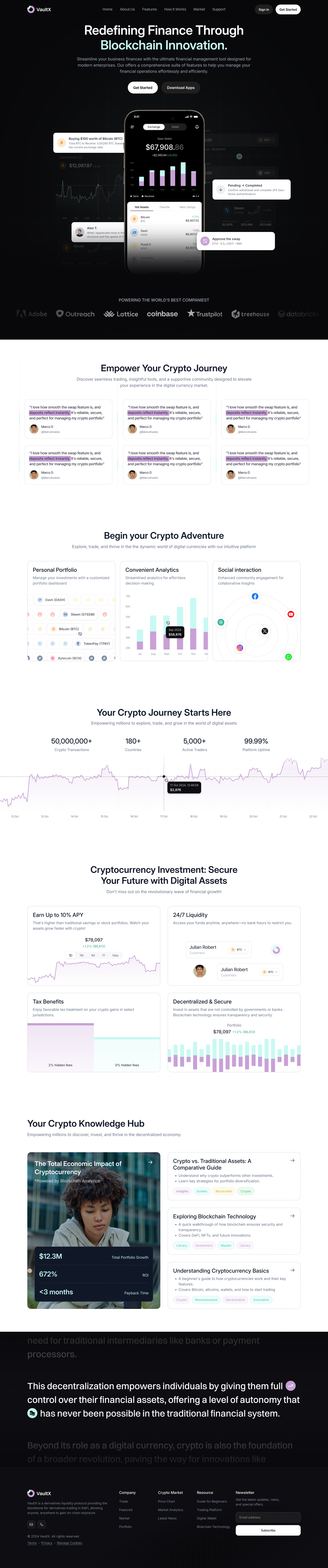 VaultX : Website Crypto Landing Page by Keitoto on Dribbble