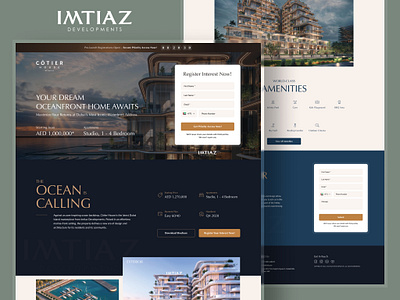 Imtiaz Developers - Landing Page dubai landing page lead generation luxury luxury theme mobile design mobile responsive real estate single page website ui ux web design