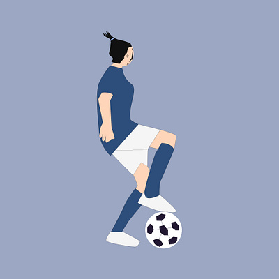 senior woman playing football illustration