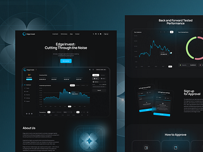 Web3 Hedge Fund Investment dApp Platform Landing Page Branding blockchain branding crypto crypto design cryptocurrency dapp design edge investment illustration interface investment logo platform ui web3