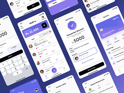 NodPay Finance - Mobile App Design clean design finance finance app finance design finance mobile app mobile app mobile app design money app send money transactions transfer flow ui ux