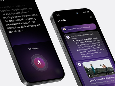 SyncAI - Voice Prompt AI ai artificial intelligence chat chat app design illustrator message mockups ui