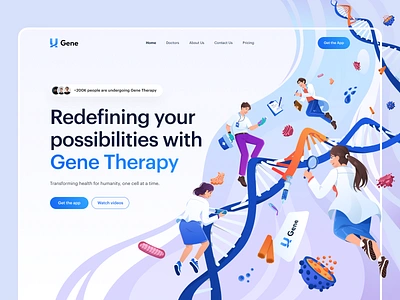 U Gene - Gene Therapy Landing Page 🖥 appointment booking clean dashboard design doctor gene hospital illustration landing page orely patient therapy treatment ui ux website