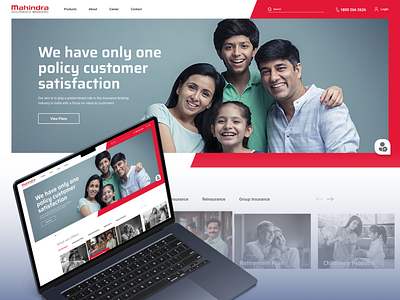 Website for insurance broker clean web corporate red theme revamp ui web design