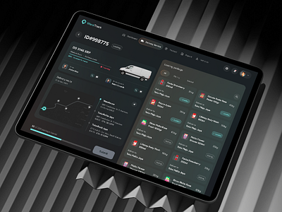 WareTrack - SaaS Warehouse - Delivery Details business creative design crew daily ui dark dashboard design delivery status deliveryservice design inspiration futuristicdesign li logistick dashboard logisticsdesign modern ui neon package delivery uiux design vehicle warehouse web app desig