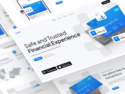 Finance Clean Minimalist Landing Page Design bank clean figma finance financial investment landing page minimalist money payment product ui wallet website