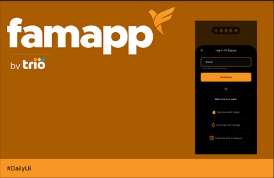 Famapp Signup page #DailyUI branding graphic design ui