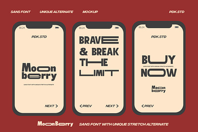 Moon Berry - Futuristic Modern Font sports