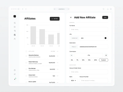 Affiliate Dashboard affiliate dashboard figma marketing minimalist saas ui ux web design