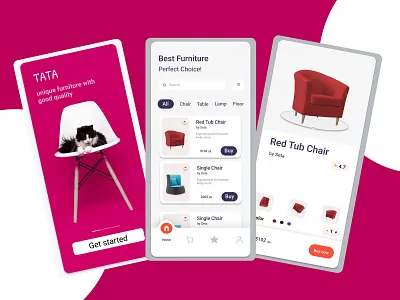 Mobile app design business ecommerce figma furniture mobile app landing page landing page design mobile app design mobile ui shop ui visual app website design