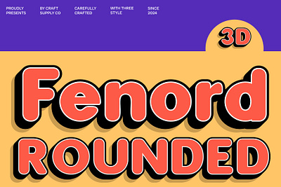 Fenord Rounded 3D 3d bold creative design font lettering logo modern rounded sans serif typeface