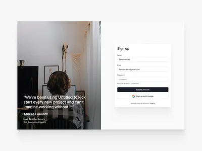 Sign up & Log in login signup uiux