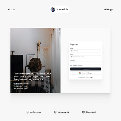 Sign up & Log in login signup uiux