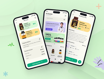 Medical Store App graphic design logo ui