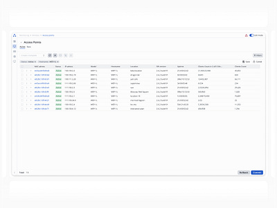 Access Point Table Design design design system table ui ux web