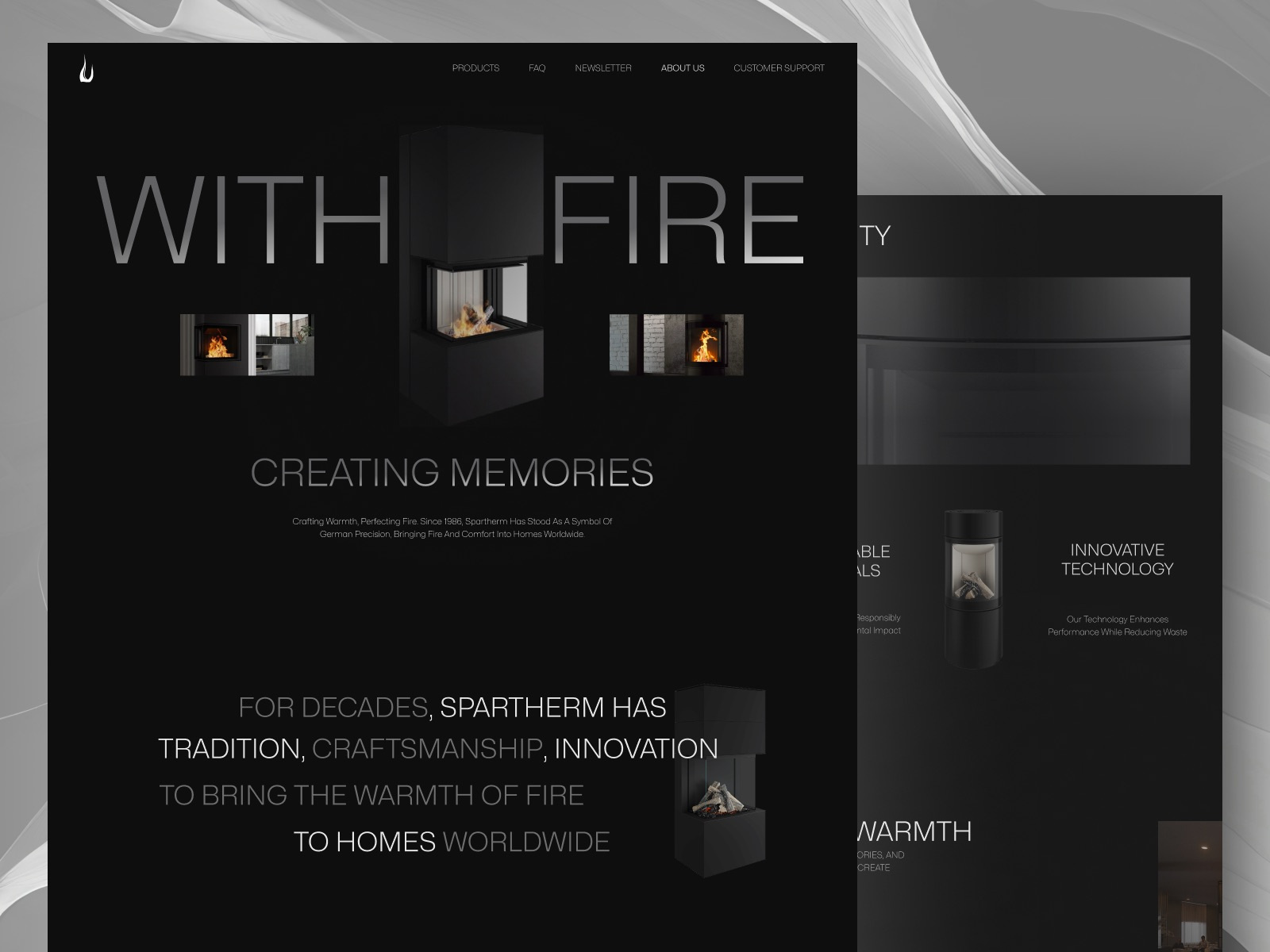Example of Spartherm - Aesthetic Luxury Furniture Website Design About Us