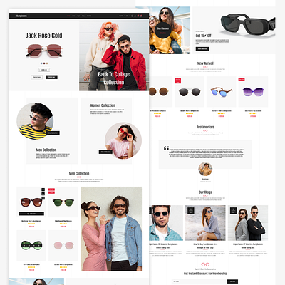 Sunglasses Website ui