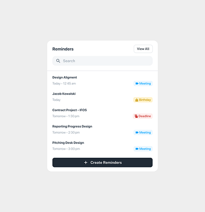 List of Reminder 🗓️ branding clean design europe indonesia designer logo modal neat ui uidesign ux