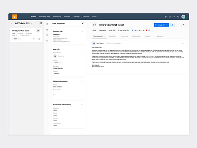 Ticket Management CRM crm dashboard design saas ui ux