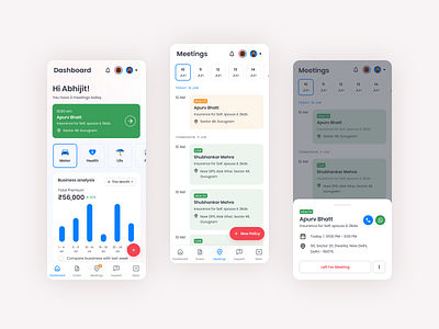 Insurance Agent Meeting Tracker - Stay Informed & On Time 🚗🕒 agent insurance meeting ui ux