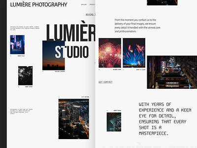 🎨✨Lumière Studio - Photography Studio Website black clean cleanui design dribbbleshots e commerce inspiration landingpage minimalistui modern modernui neobrutalism portfolio trendingui ui uiinspiration uilandingpage uiwebsite ux white