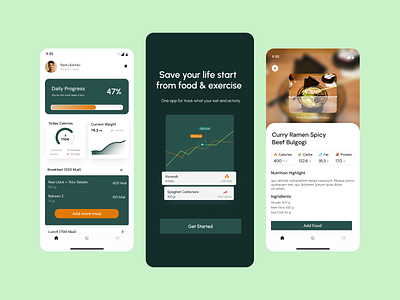 Food Tracker App app food tracker ui ux