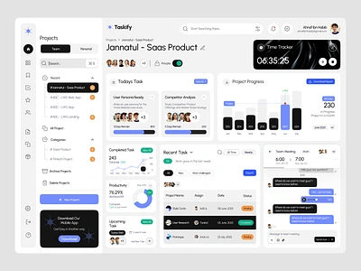 Task Management Dashboard Design activity admin panel app clean dashboard data habib hrhabib management minimal minimalist planer dashboard project project management task details task management to do dashboard uiux web app website