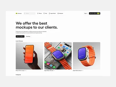 Mockuply.pro Website branding e commerce landing page minimal store ui website