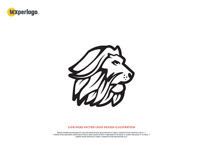 Lion head vector logo design illustration