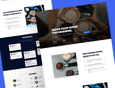 Artisan Coffee Website artisan coffee cafe coffee landing page menu board online delivery uiux user interface web design website