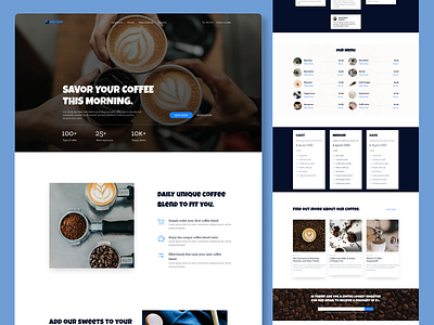 Artisan Coffee Website artisan coffee cafe coffee landing page menu board online delivery uiux user interface web design website