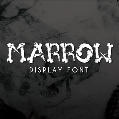 Marrow Display Typeface Design bone design display font font design graphic design halloween illustration macabre marrow skeleton type type design typeface