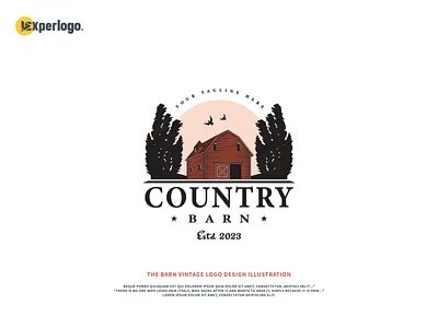 The barn vintage logo design illustration