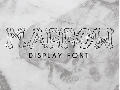 Marrow Display Typeface Design bone design display font font design graphic design halloween illustration macabre marrow skeleton type type design typeface