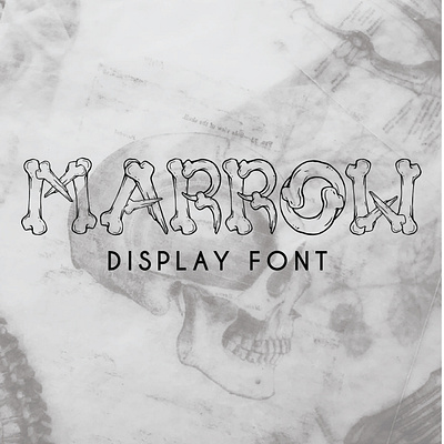 Marrow Display Typeface Design bone design display font font design graphic design halloween illustration macabre marrow skeleton type type design typeface