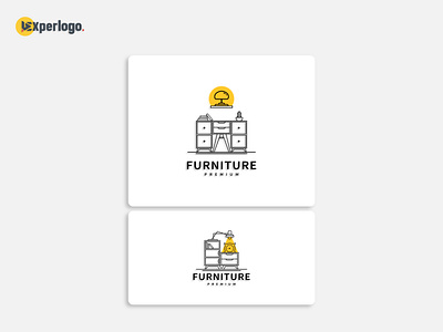 home furniture logo design with Drawer shelf and Hanging Lamp