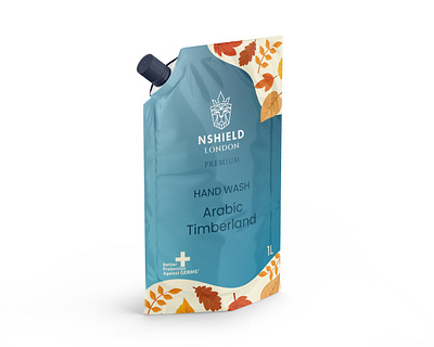 Handwash Pouch Design blue handwash leaves package design pouch design