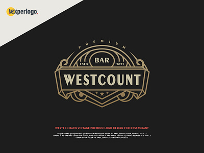 Western barn vintage premium logo design for restaurant