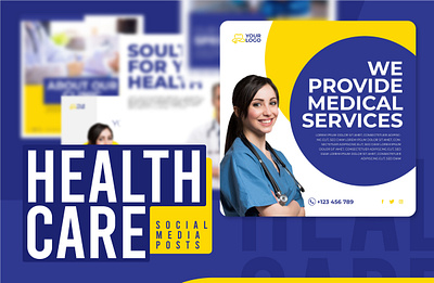 Medical Care Social Media Post Design Template branding care creative design doctor graphic design health marketing media medical medical services post posts social social media social media posts