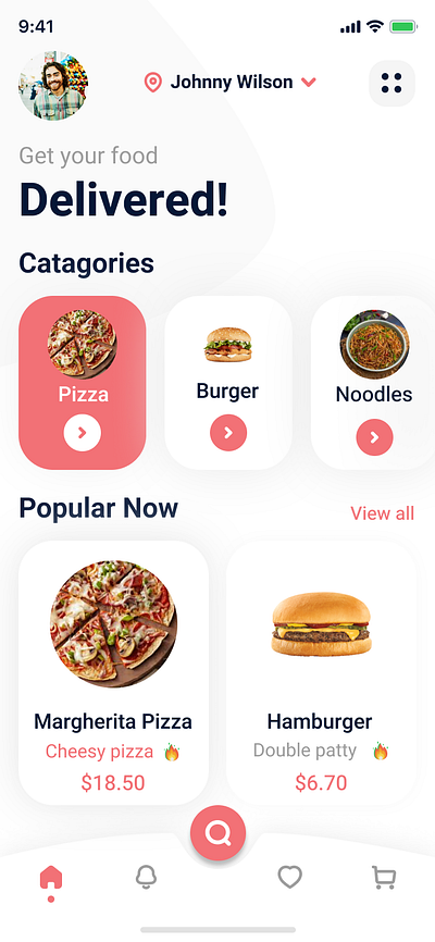 Minimal Food Delivery App UI – Smooth and Intuitive androiddesign app design branding cleandesign figmadesign fooddelivery illustration minimaldesign mockup ui ux uxdesign