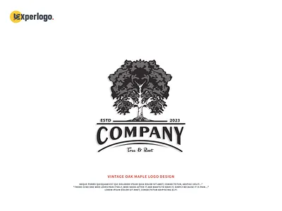 vintage oak maple logo design for service residential