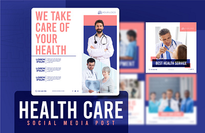 Health Care Social Media Design Post Template branding care creative design graphic design health health care design illustration marketing media medical post posts posts design social social media social media design social posts