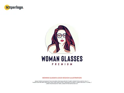 woman glasses logo design illustration