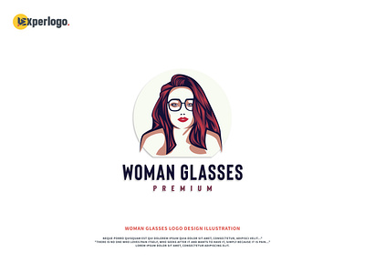 woman glasses logo design illustration